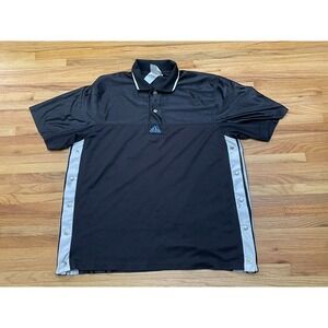 Adidas Tear Away Men's L Black Polo Shirt Basketball Mesh Warm Up‎ Vintage